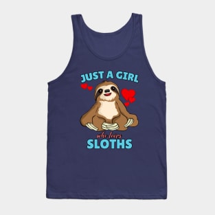 Just A Girl Who Loves Sloths Cute Sloth Gift Tank Top